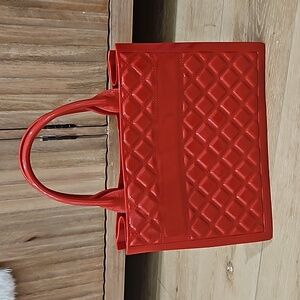 Red shiny purse